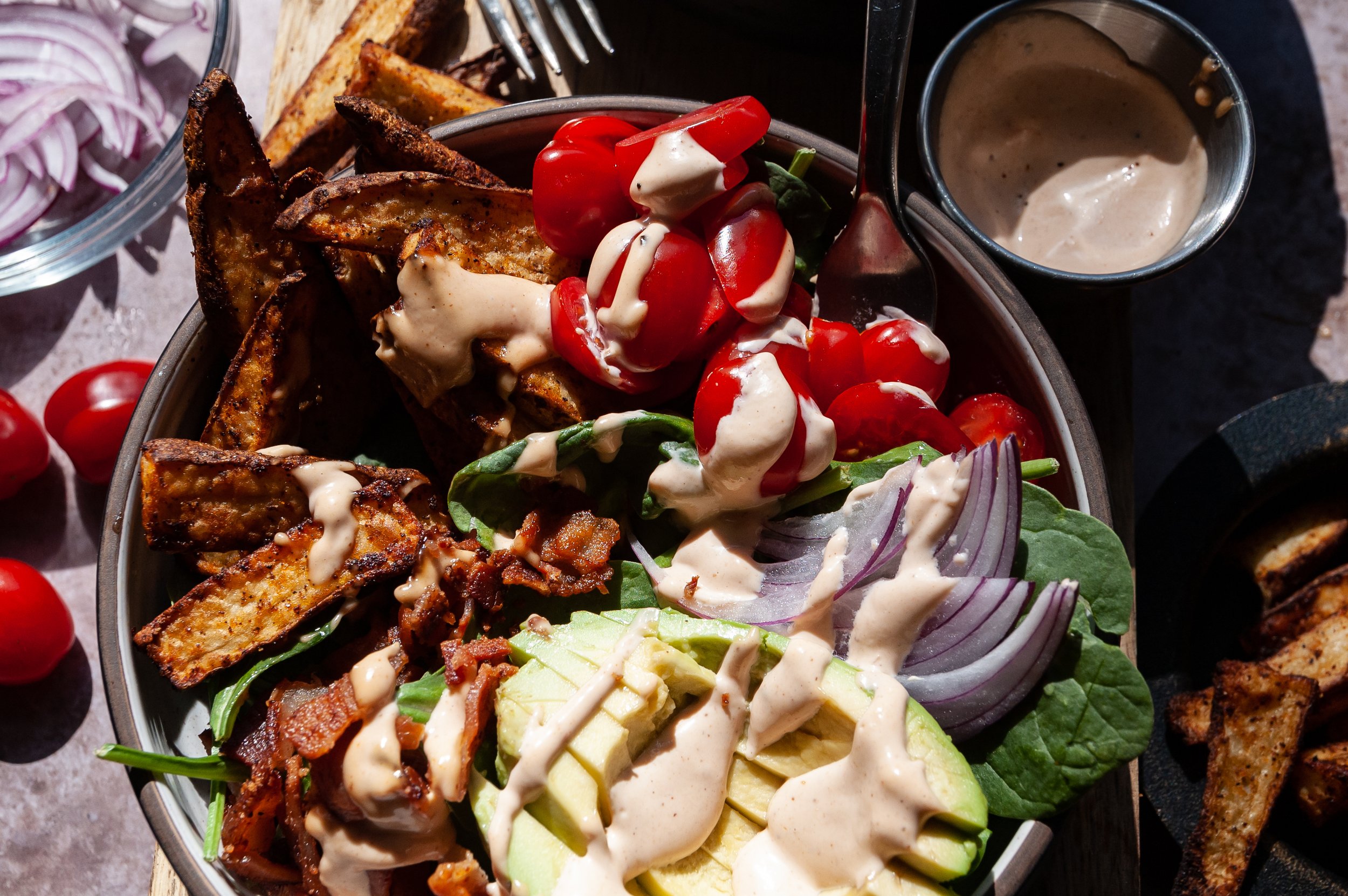 BLT Bowls with Homemade Steak Fries