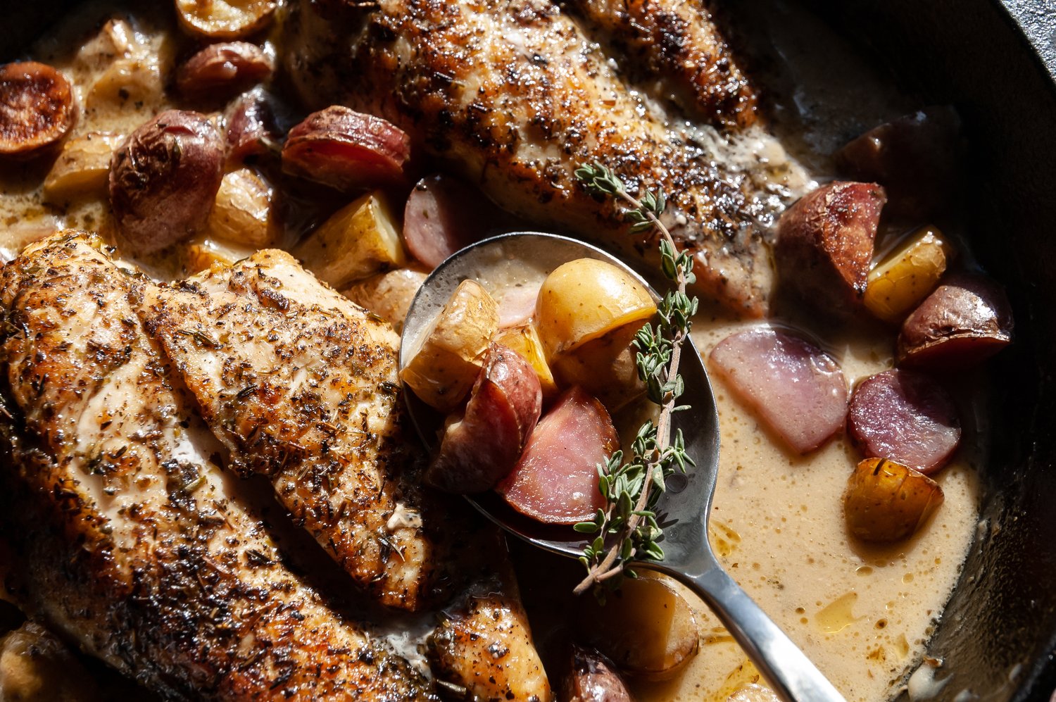 Chicken and Potatoes with Dijon Cream Sauce