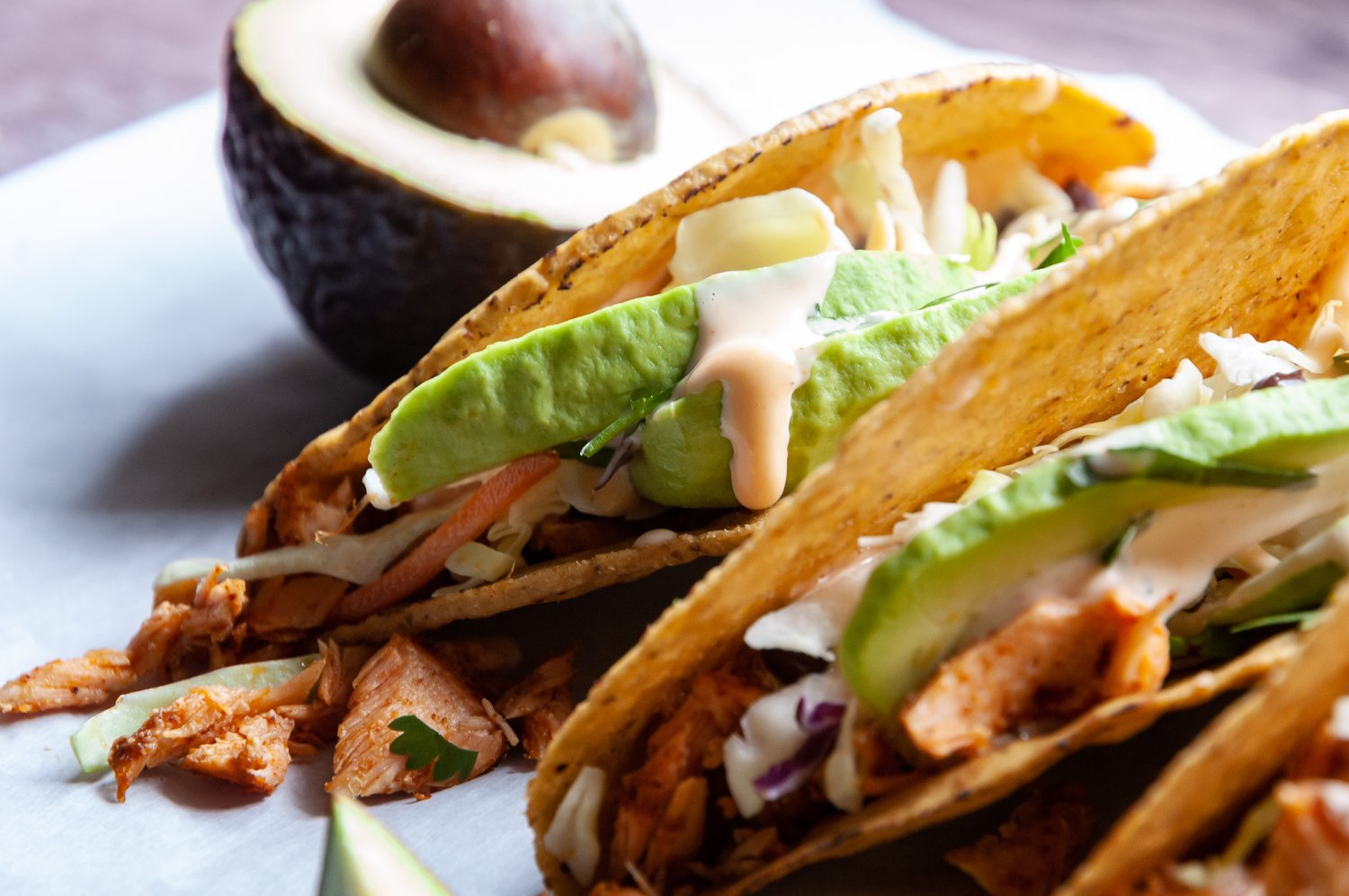 Air Fryer Salmon Tacos with Sriracha Aioli 