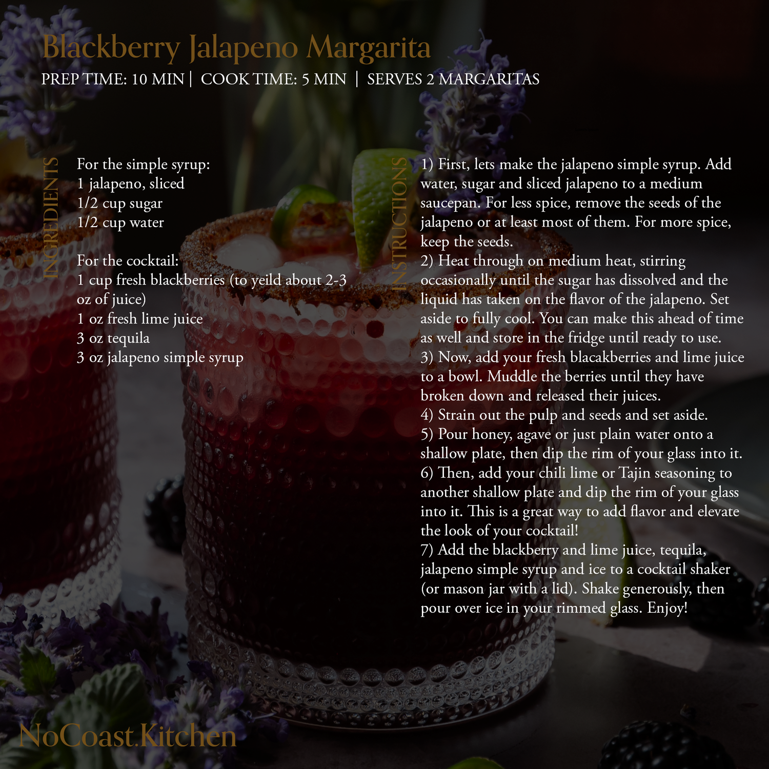 Blackberry Jalapeno Margarita Recipe