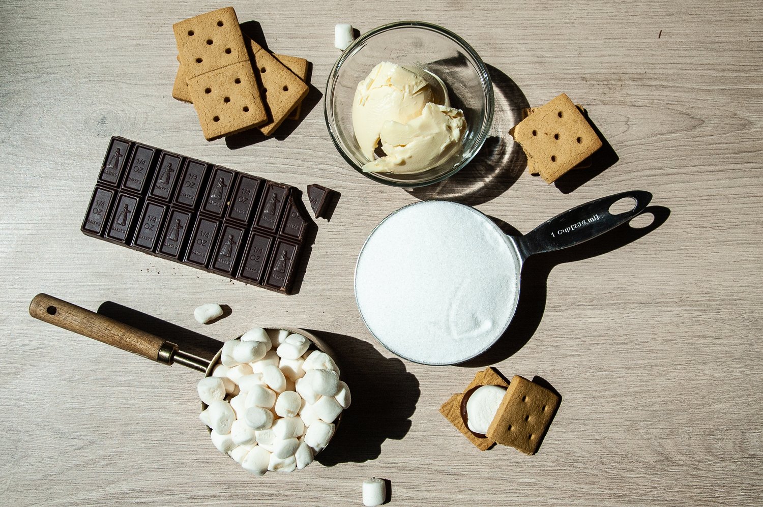 Ingredients for S’mores Toffee Bark