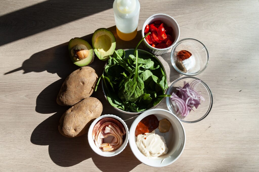 Ingredients for BLT Bowls with Homemade Steak Fries