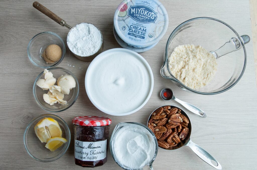 Ingredients for Gluten-Free Vegan Cheesecake