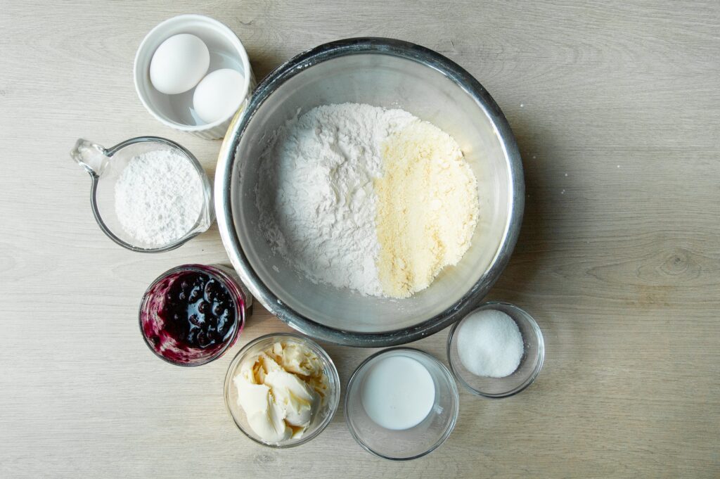 Ingredients for Homemade Giant Blueberry Pop Tart