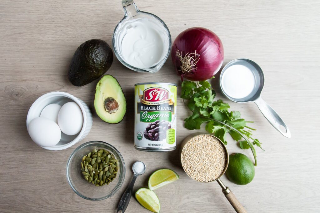 Ingredients for Cilantro Lime Quinoa Bowl