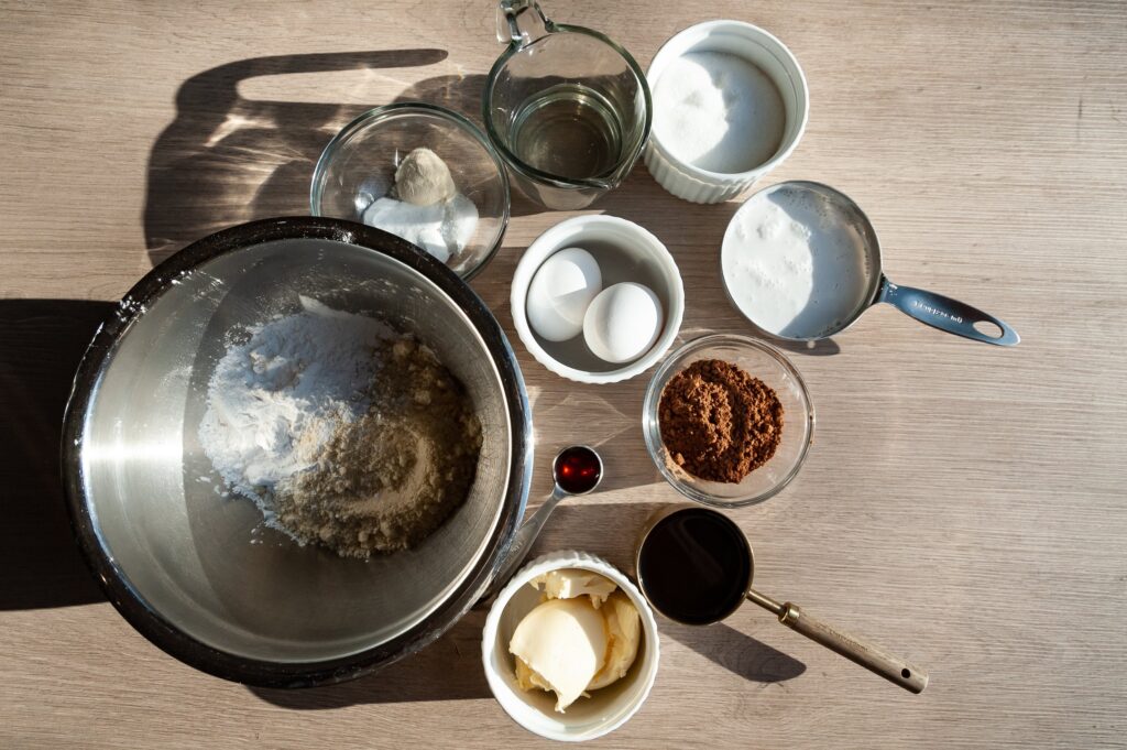 Ingredients for Gluten-Free Chocolate Sheet Cake