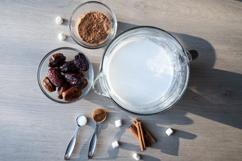 Ingredients for Homemade Vegan Hot Chocolate 