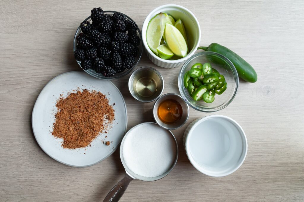 Ingredients for Blackberry Jalapeno Margarita