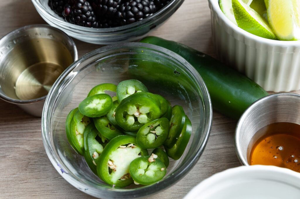 Ingredients for Blackberry Jalapeno Margarita