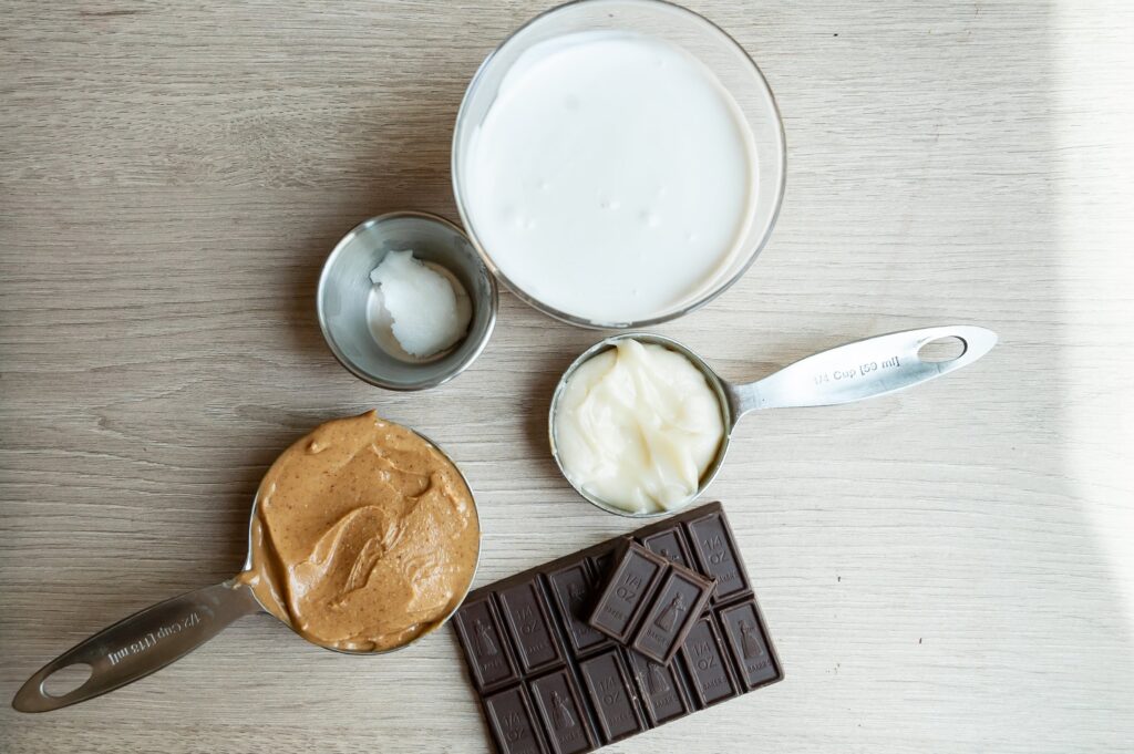 Ingredients for Peanut Butter Ice Cream Bars