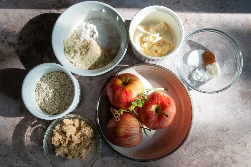 Ingredients for Air Fryer Apple Crisp