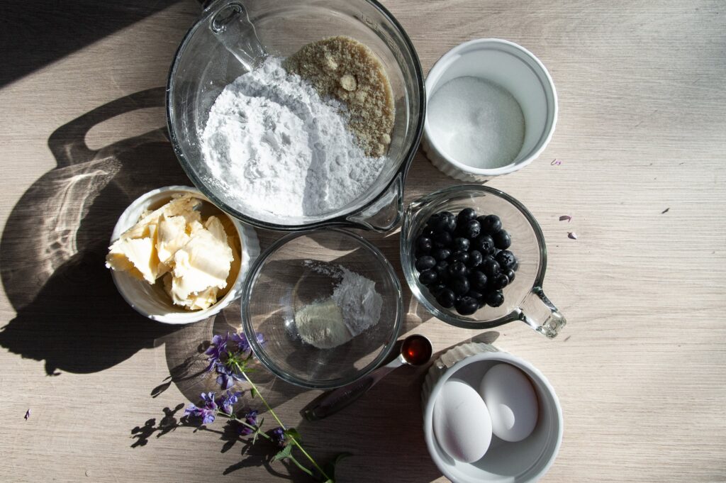 Ingredients for Gluten-Free Blueberry Scone