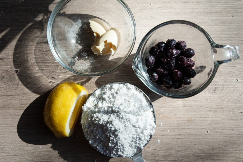 Ingredients for Gluten-Free Blueberry Scone