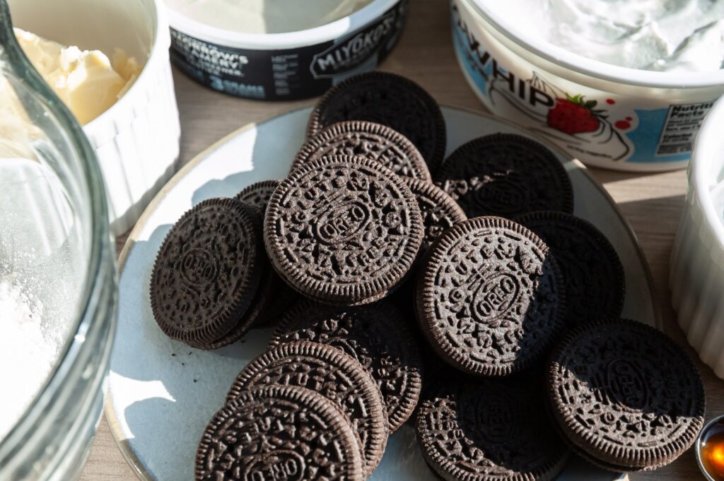 Ingredients for Gluten-Free Oreo Cheesecake 