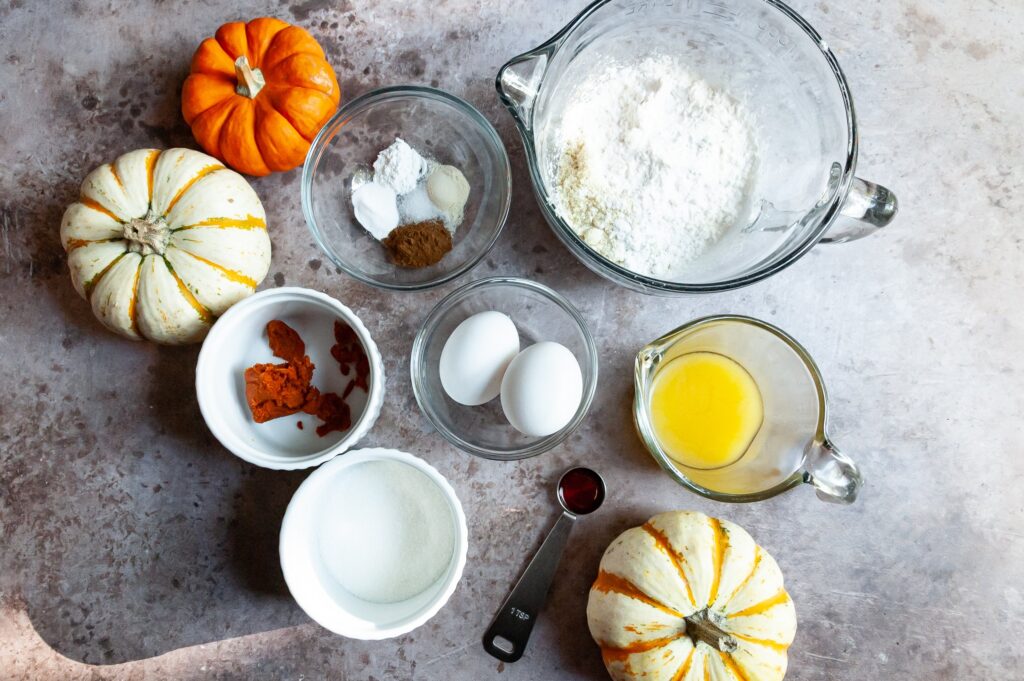 Ingredients for Gluten-Free Pumpkin Donuts