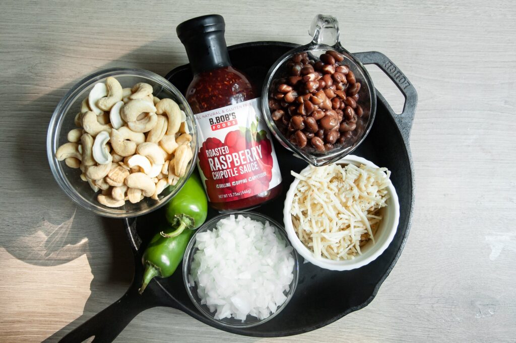 Ingredients for Raspberry Black Bean Dip