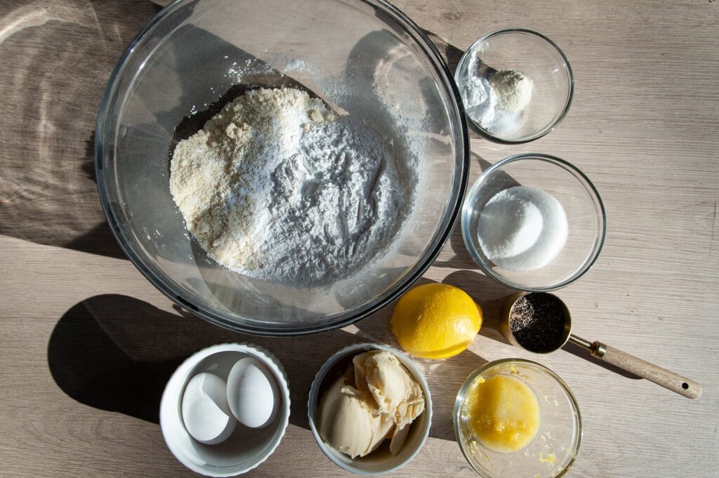 Ingredients for Gluten-Free Lemon Scones