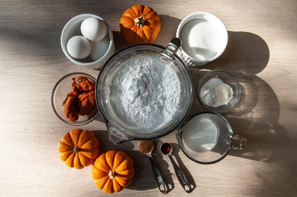 Ingredients for Gluten-Free Pumpkin Cupcakes