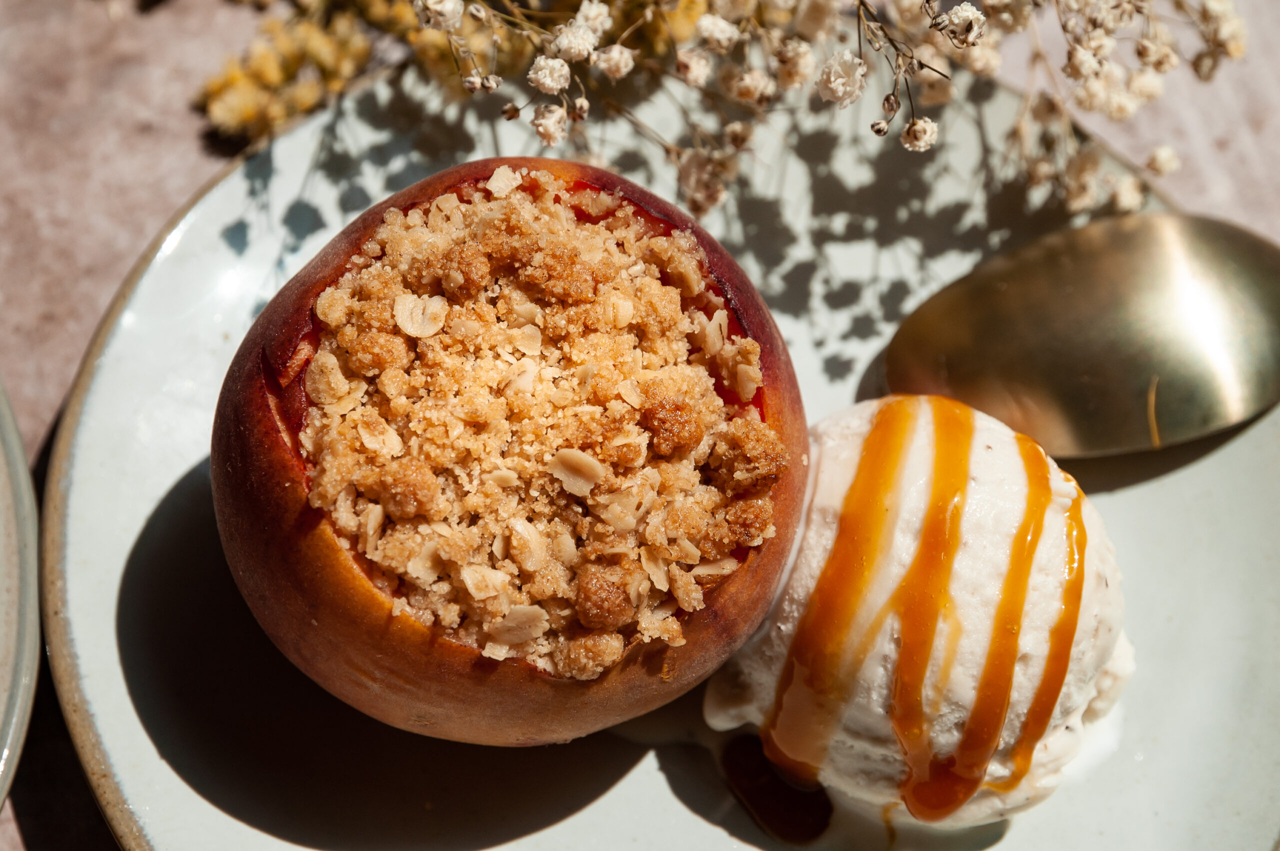 Air Fryer Peach Crisp