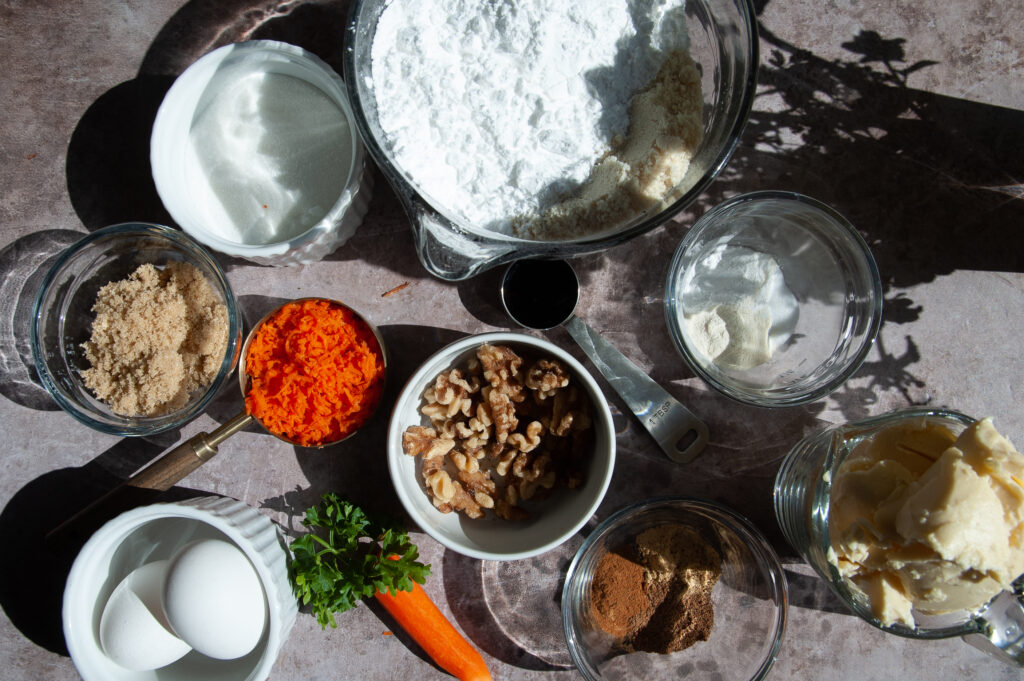 Ingredients for Gluten Free Carrot Cake Cookies 