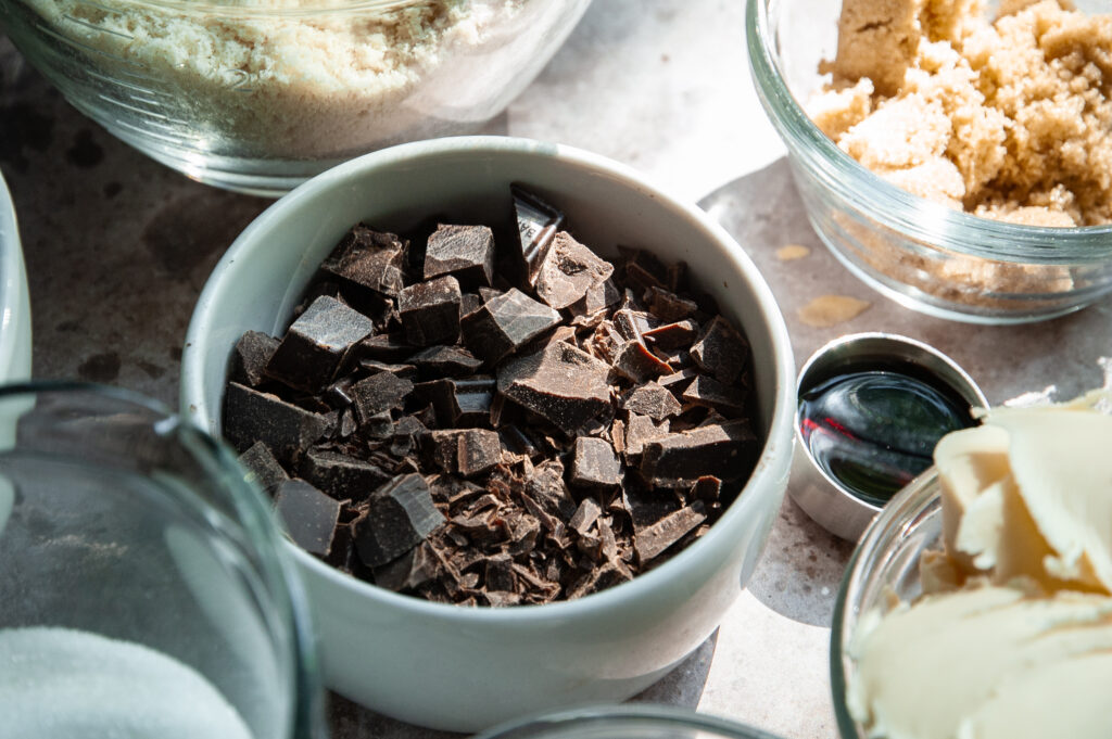 Ingredients for Grain-Free Chocolate Chip Cookies