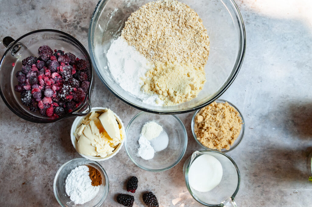 Ingredients for Berry Crumble Bars