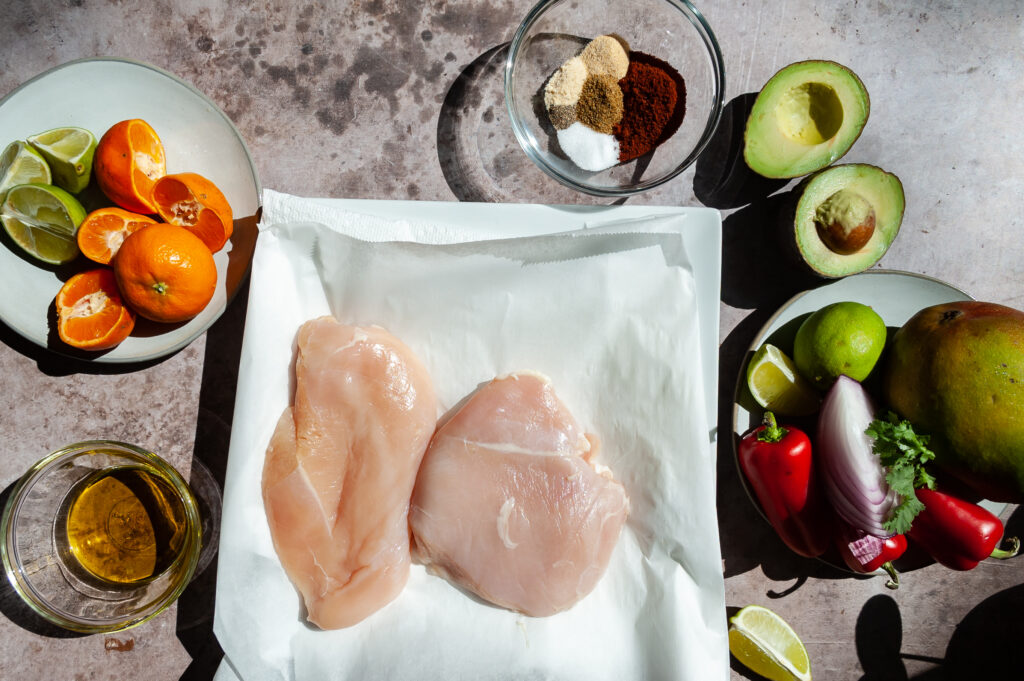 Ingredients for Chicken Tacos with Mango Salsa