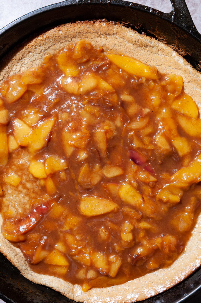 How to make a peach dutch pancake
