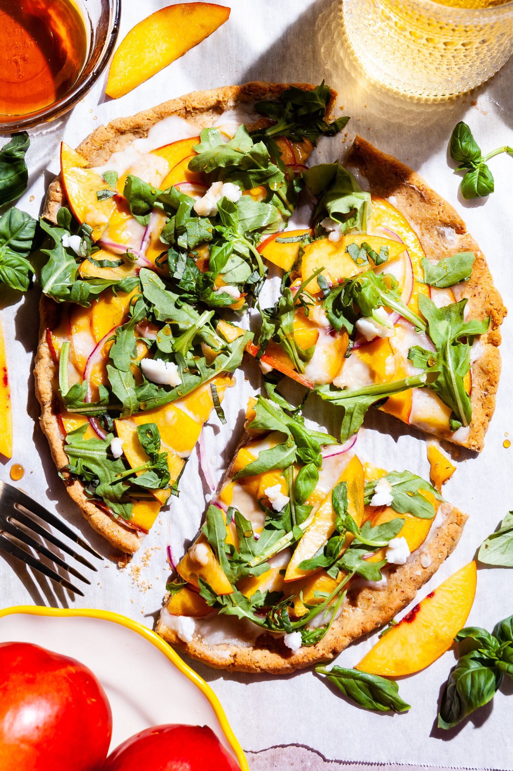 Peach Flatbread Pizza
