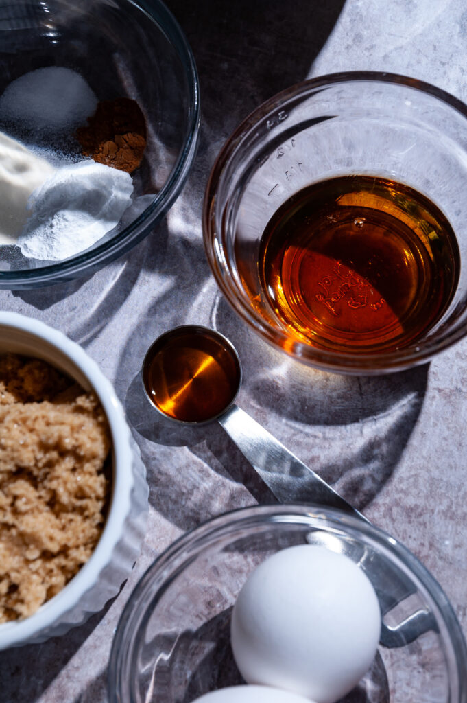Ingredients for Glazed Maple Cookies