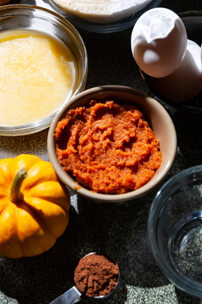 Ingredients for Gluten-Free Pumpkin Coffee Cake 